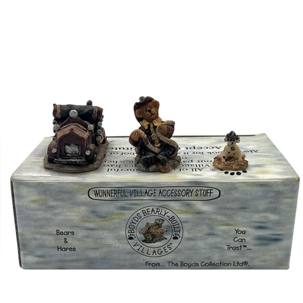 Boyds Bears Wunnerful Village Accessory Stuff Volunteer Firestation Figurines
